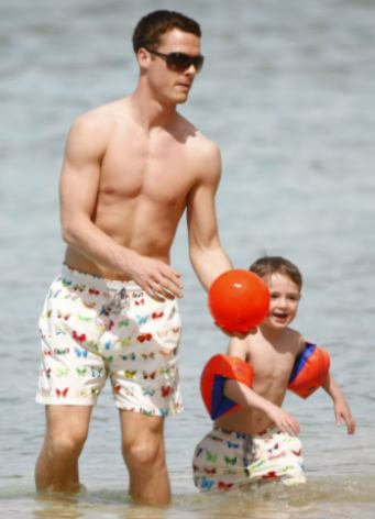 Murphy Parker with his father Scott Parker.